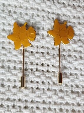 Vintage Pair of Daffodil Hat Pins
